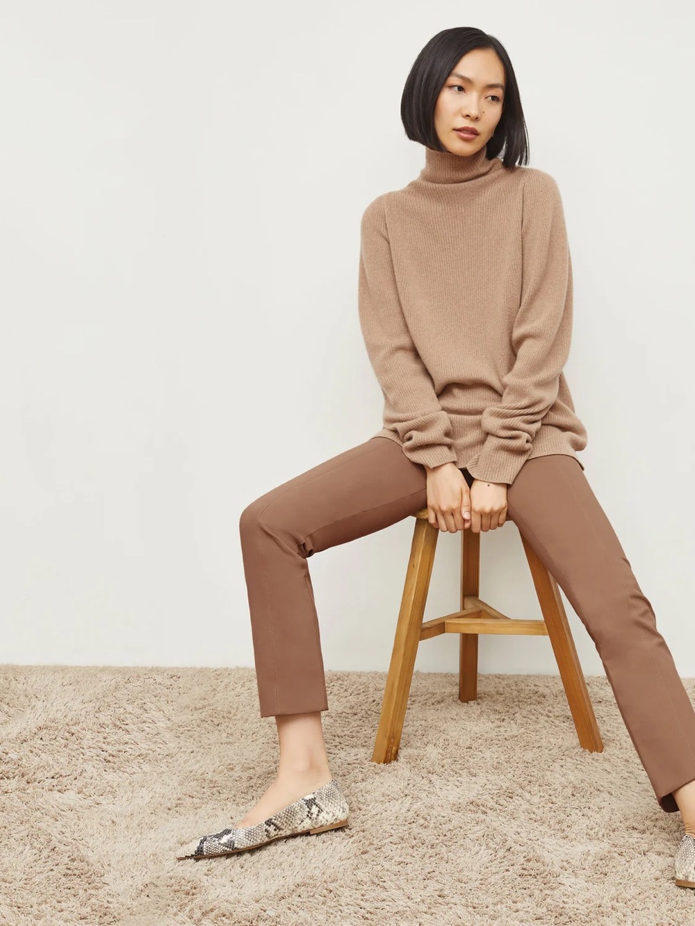 The Foster Cigarette Pant - PowerStretch in Saddle - Picture 2 of 9